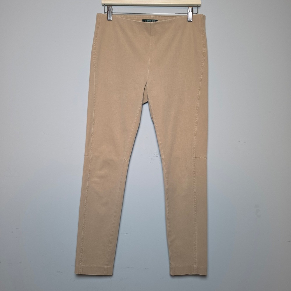 Lauren Ralph Lauren Skinny Pull On Stretch Pants Tan Beige Size 6